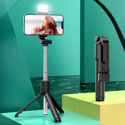 All-in-One Expandable iPhone Tripod Selfie Stick – Portable with Detachable Bluetooth Remote, Compatible with Smartphones