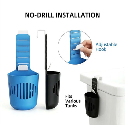 Silicone Toilet Tank Tablet Holder - Hanging Cleaner & Deodorizer Organizer