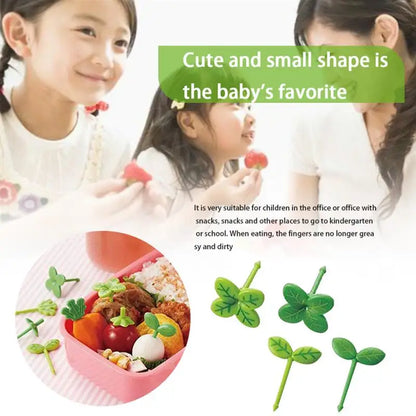 8pcs Four-Leaf Clover Fruit Fork Toothpick - Bento Box Accessories for Food Decoration and Desserts