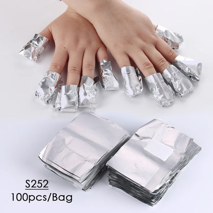 Nail Polish Removal Foil Wraps - 50/100pcs Aluminum Foils with Cotton Pads for Manicure
