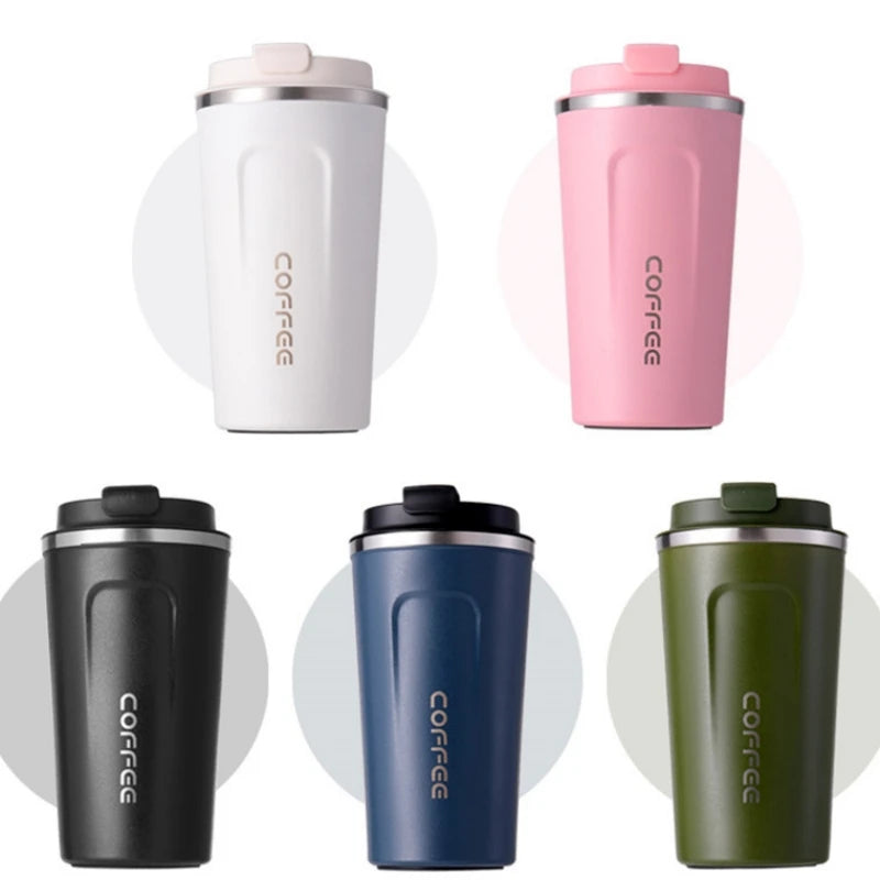 380ml/510ml Stainless Steel Coffee Cup – Travel Portable Vacuum Flask, Thermal Mug, Double-Walled Car Tea Thermos Bottle