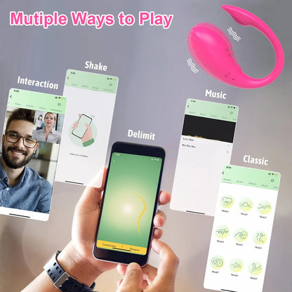Bluetooth Wireless Remote Control Vibrator - Clitoris and G-Spot Stimulator Egg for Women, App-Controlled Adult Sex Toy