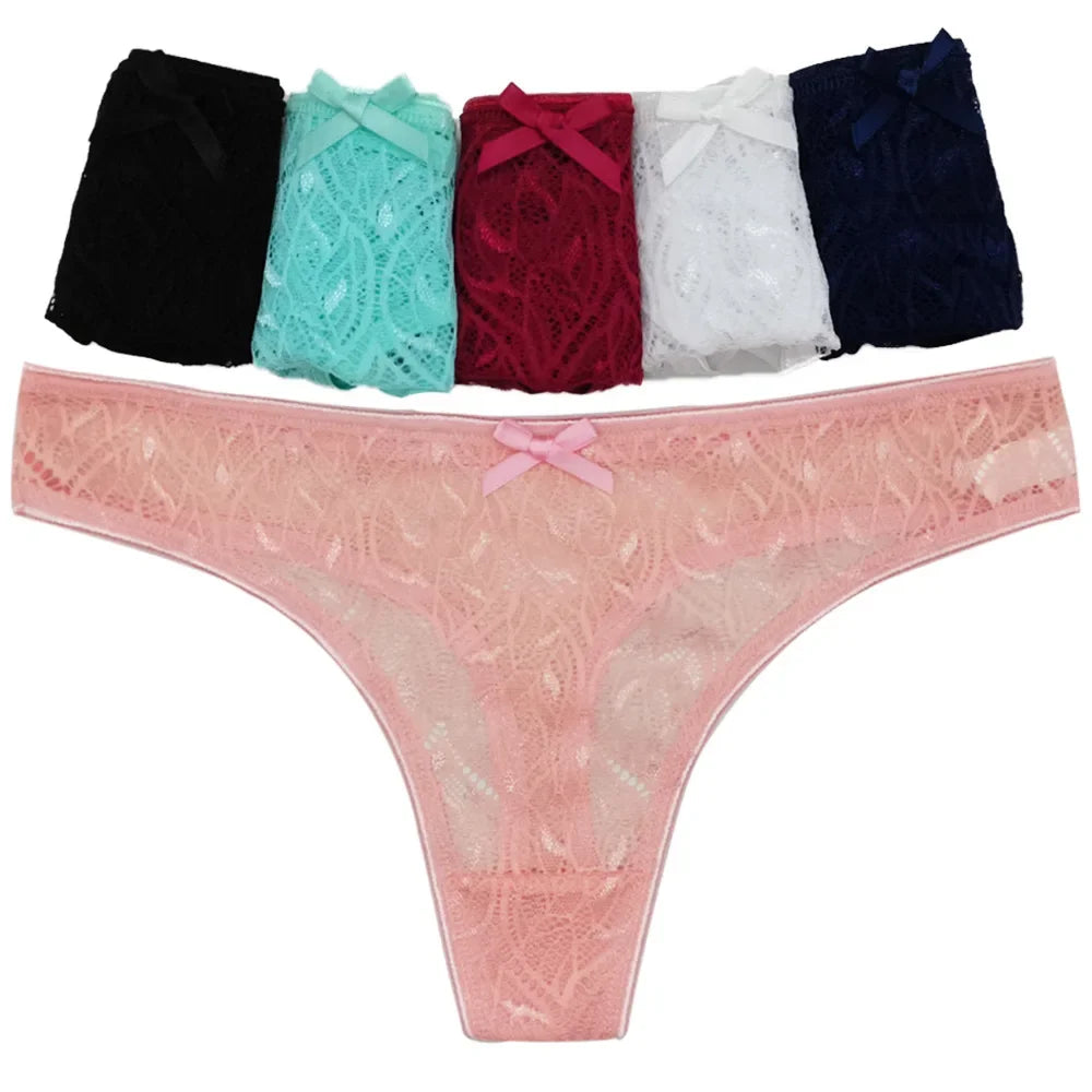 New Sexy Lace Women's Underwear - Soft Cotton Panties, Breathable Solid Color Briefs & Thong Lingerie for Girls