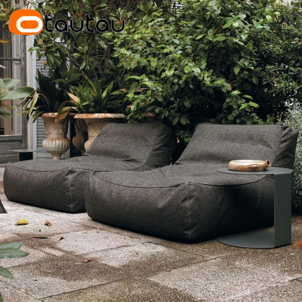 OTAUATU Cotton Linen Bean Bag Lounger Cover - Outdoor Garden, Beach & Poolside Sofa Bed Pouf Cover