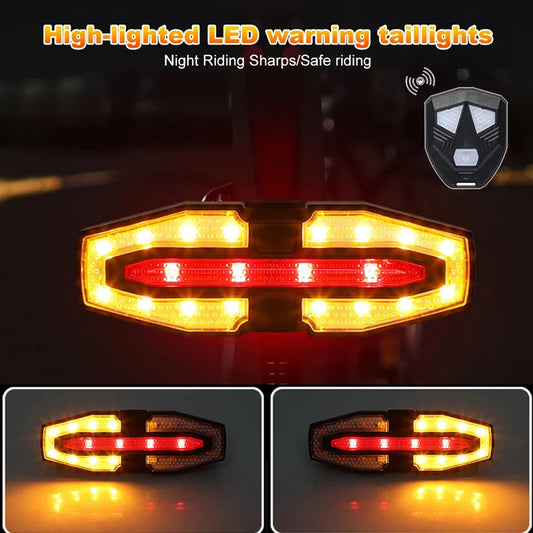 Wireless Remote Control Bike Turn Signal Tail Light – Rechargeable Bicycle Rear LED Direction Indicator for Road Cycling Safety
