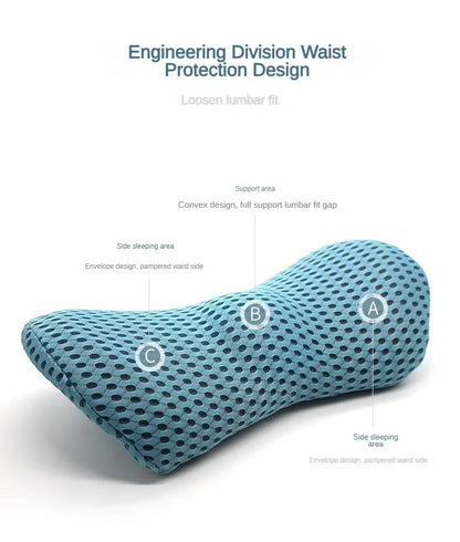 Breathable Memory Foam Cushion – Car Seat, Waist & Lumbar Support Pillow, Bed & Sleeping Interior Accessories