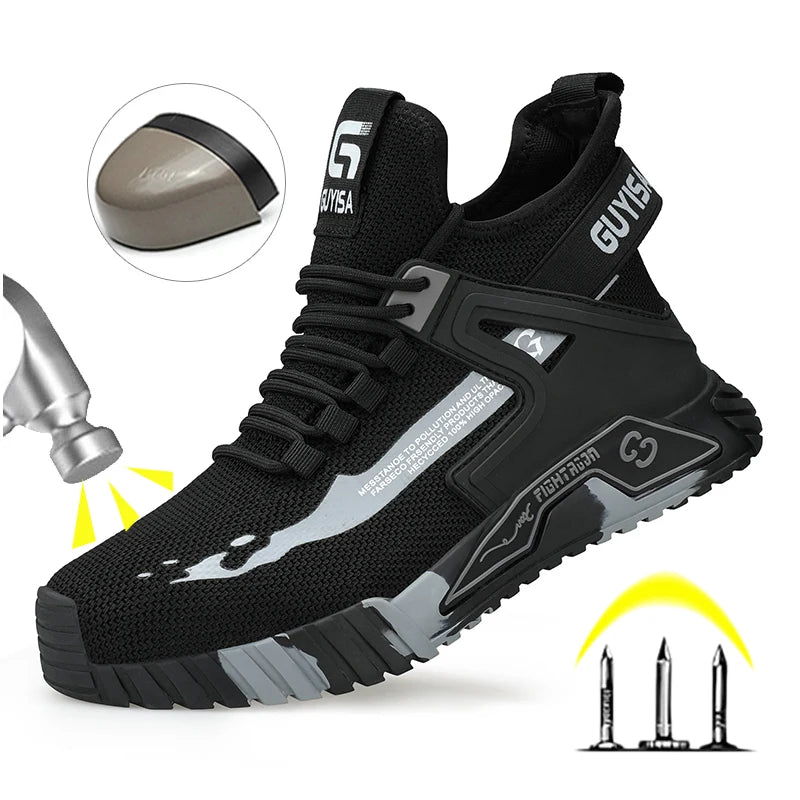 High-Top Safety Shoes for Men & Women – Steel Toe, Anti-Puncture Work Boots, Indestructible Safety Shoes