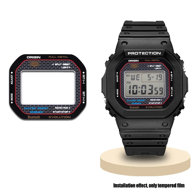 7-Color Tempered Glass Screen Protector for Casio G-Shock DW-5600, DW-5635 & GW-B5600 - Watch Face Protective Film