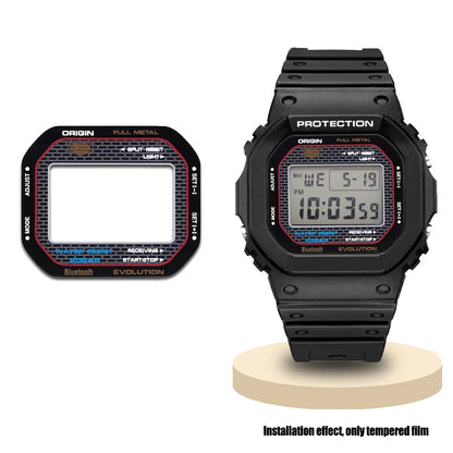 7-Color Tempered Glass Screen Protector for Casio G-Shock DW-5600, DW-5635 & GW-B5600 - Watch Face Protective Film