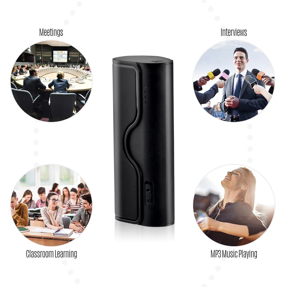 500-Hour Digital Audio Recorder – Professional 32GB/64GB Flash Drive MP3 Player for Lectures & Recording
