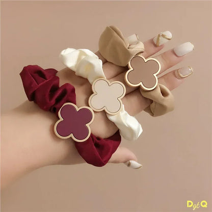 Cute French Ponytail Hair Rings - Warm Color Elastic Hair Ties for Stylish Hairstyles