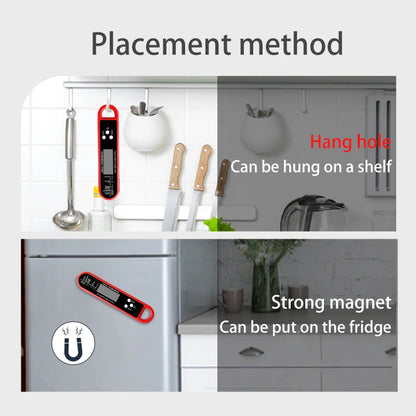 Professional Digital Meat Thermometer – Instant Read High Accuracy Waterproof Cooking Thermometer with Backlit Display for Grill, BBQ, Oven & Kitchen Use