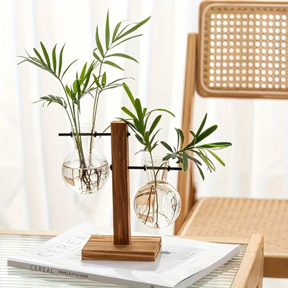 Hydroponic Glass Vase, Vintage Desktop Plant Terrarium Planter, Bulb Water Planting Propagation Vase for Hydroponics Plants