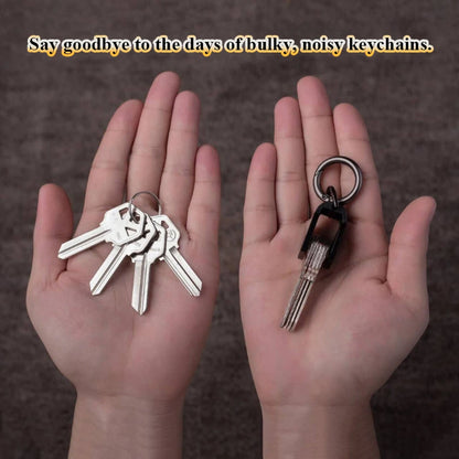 EDC Mini Key Organizer – Aluminum & Carbon Fiber Keychain Holder for Car Key Fob & Keys