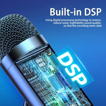 USB Gaming Microphone with RGB — Noise Cancelling PC Condenser Mic for Streaming & Podcasts