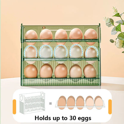 Egg Storage Box Refrigerator Organizer - Food Containers Fresh-keeping Case Holder Tray Dispenser for Kitchen