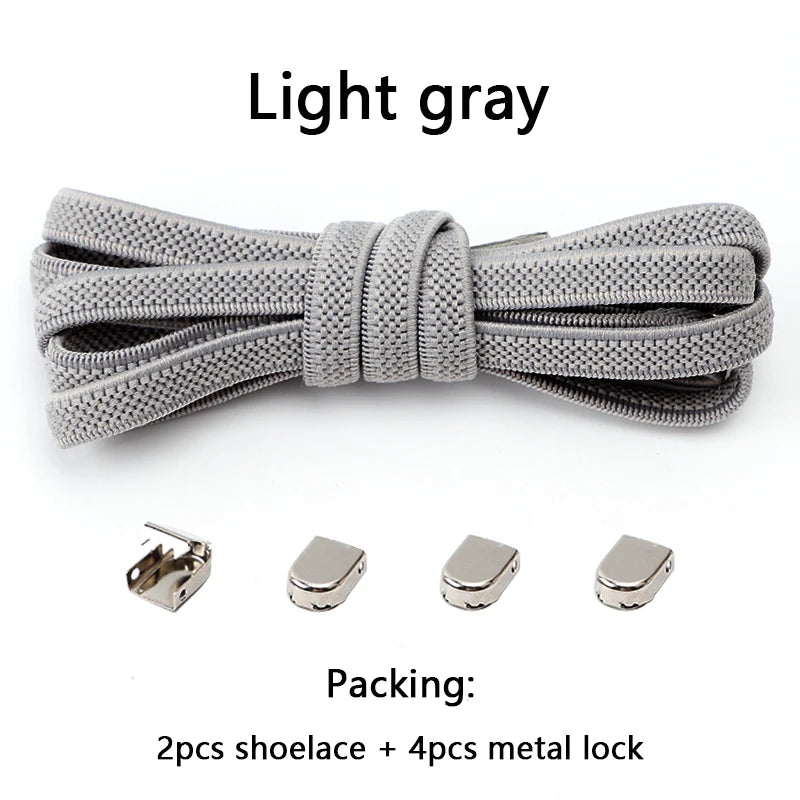 No-Tie Elastic Shoelaces – One Size Fits All Sneakers for Adults & Kids, Flat Tieless Shoestrings