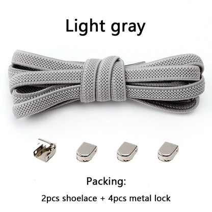 No-Tie Elastic Shoelaces – One Size Fits All Sneakers for Adults & Kids, Flat Tieless Shoestrings