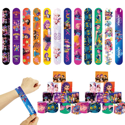 12/24/36/48PCS K-POP Demon Hunters Slap Bracelets – Birthday Party Favors, Christmas Stocking Fillers for Kids
