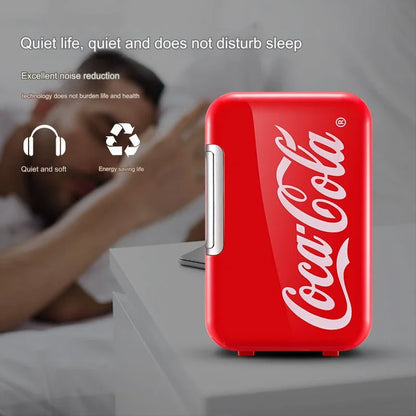 6L Mini Coca-Cola Refrigerator – Multifunctional Cosmetic Cooler & Warmer for Home, Car, Dorm, Portable 12V/220V Fridge