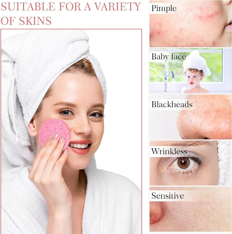 50-1000PCS Compressed Facial Cleansing Sponges – Absorbent, Latex-Free Exfoliating Makeup Pads