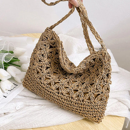 Woven Straw Crossbody Bag - Small Fashionable Shoulder Handbag for Women