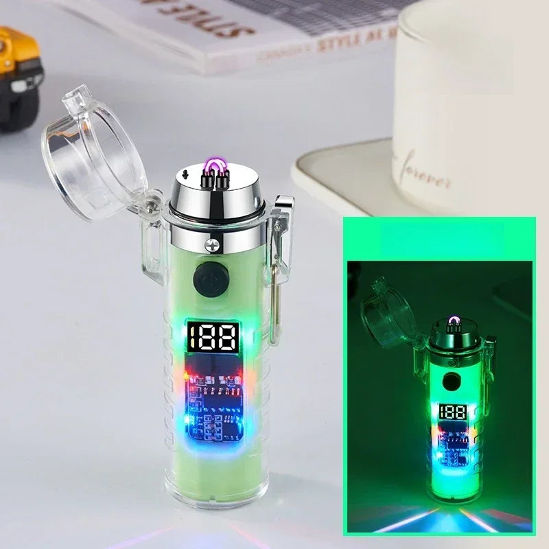 Dual Arc USB Lighter & Flashlight — Windproof Portable Plasma Ignition Survival Tool