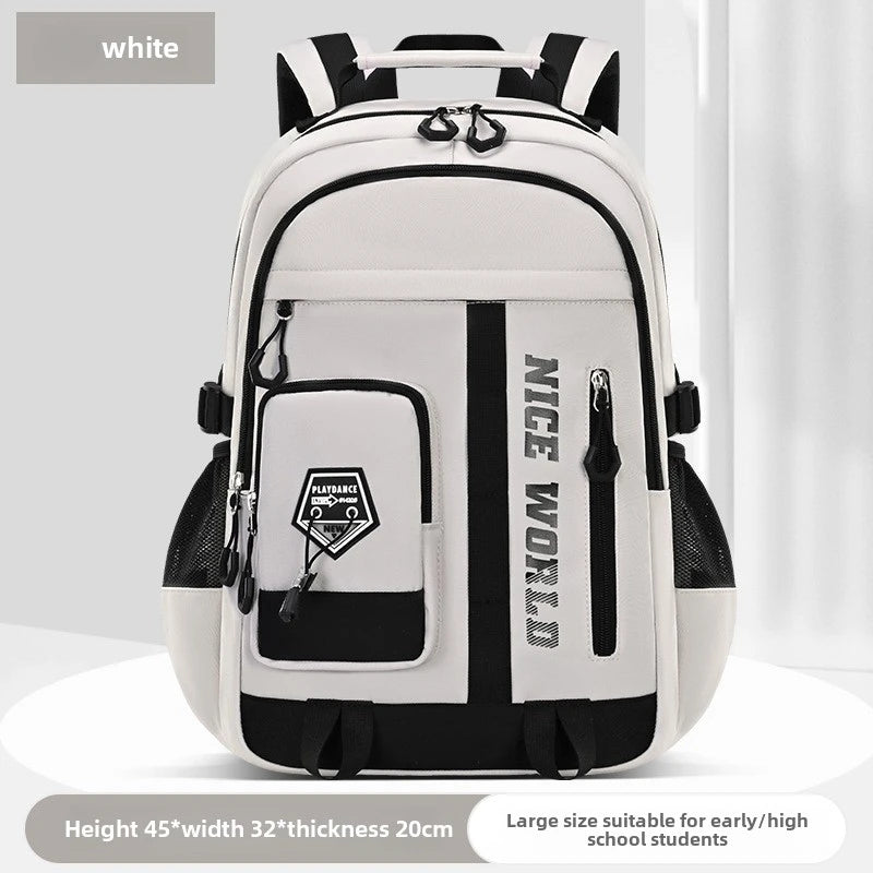 Cool Large Teenage School Backpack for Boys & Girls, Multi-Pocket Student Bookbag for Middle, High School & College