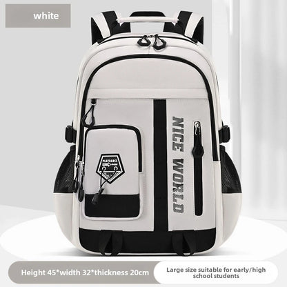 Cool Large Teenage School Backpack for Boys & Girls, Multi-Pocket Student Bookbag for Middle, High School & College