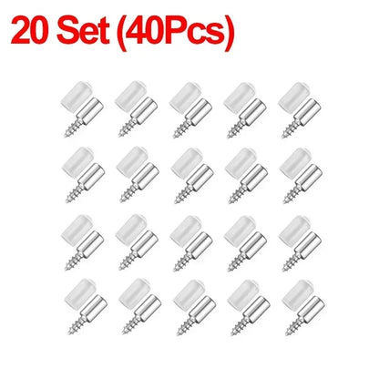 100/10PCS Self-Tapping Shelf Support Pegs – Wardrobe Partition Brackets with Non-Slip Sleeve for Fixed Shelf Installation Support