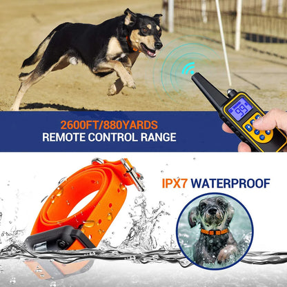 Rechargeable Electric Dog Training Collar with Detachable Anti-Bark Control, Vibration Training & Clicker for All Dog Breeds