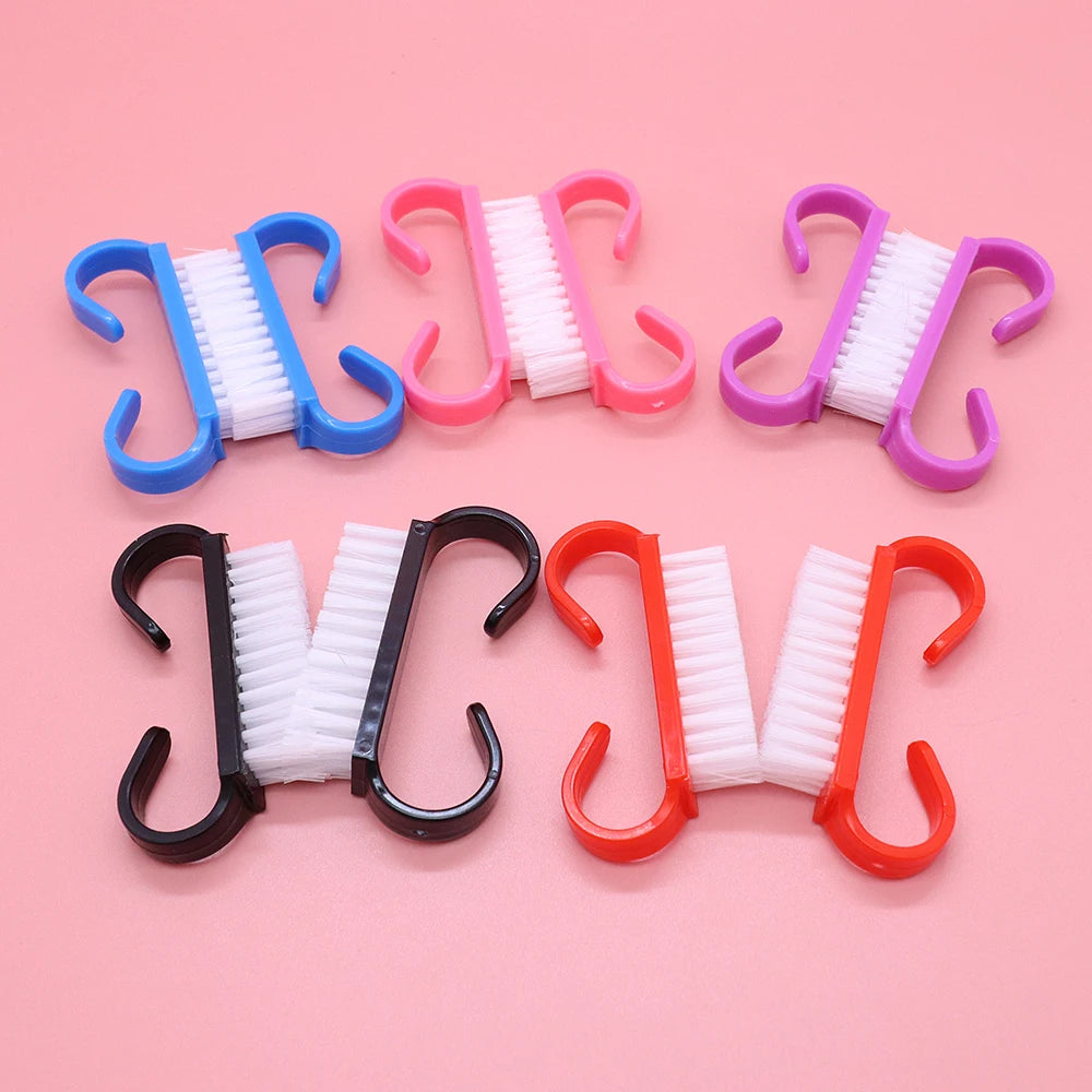 100pcs Nail Cleaning Brush Set - Colorful Soft Plastic Dust Remover Tools for Nail Art, Manicure & Pedicure Care