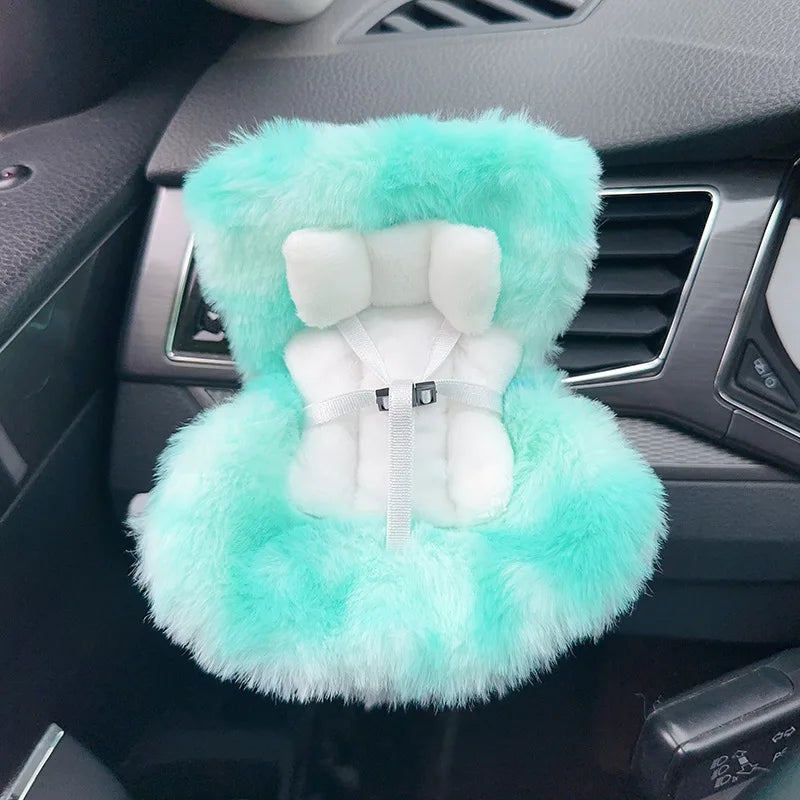 Labubu Car Doll Safety Seat – Kawaii Plush Aromatherapy Air Freshener for Ob11 & Dolls up to 18cm