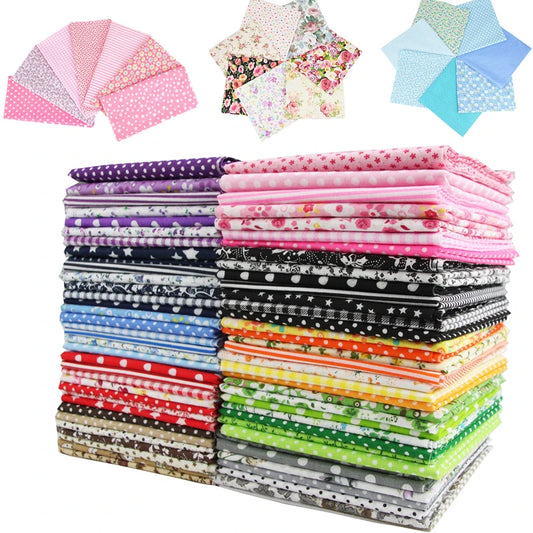 7-Piece 50x50cm Cotton Patchwork Fabric Set – Handmade Sewing Quilting Cloth for Needlework & DIY Crafts