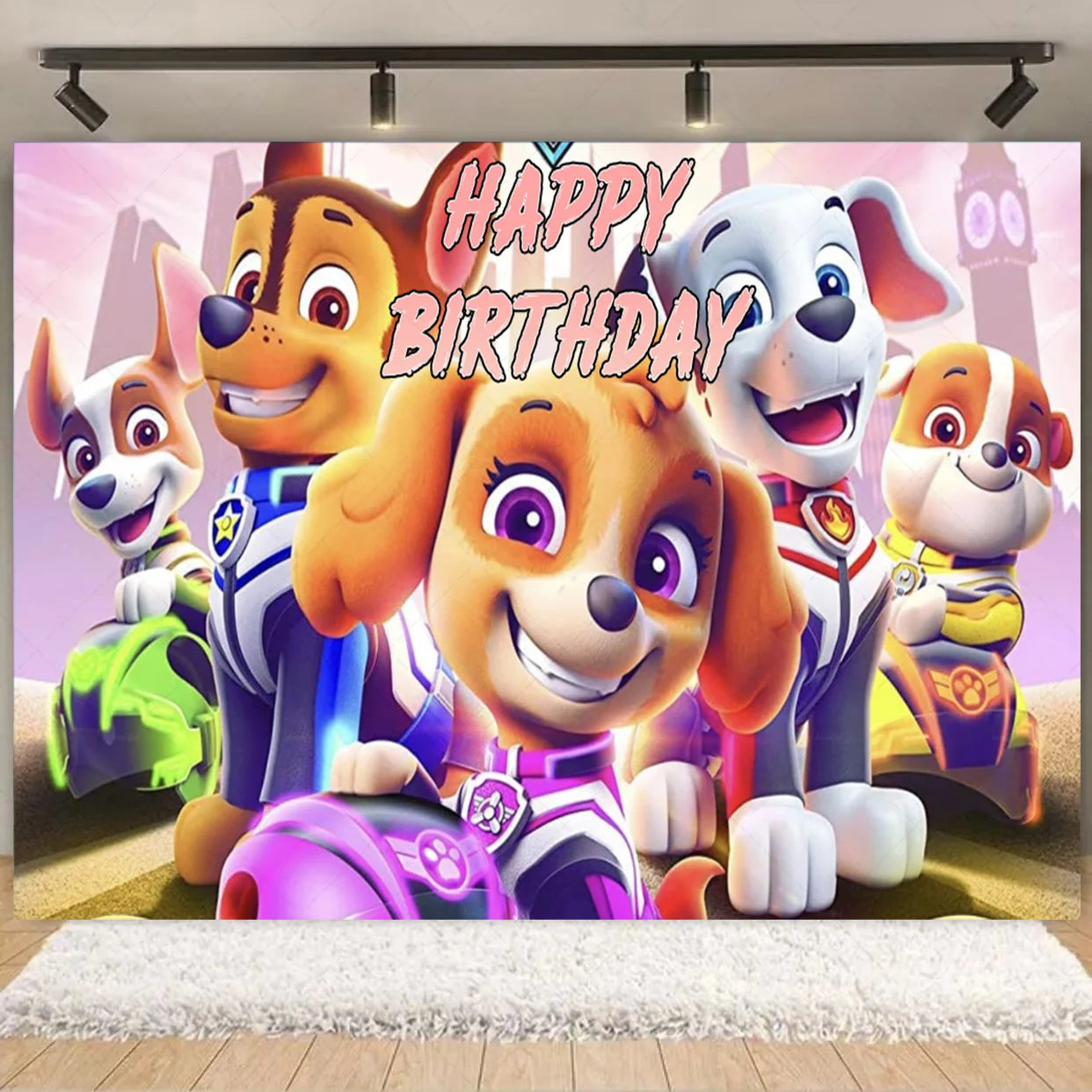PAW Patrol Skye Pink Birthday Party Decorations Set – Foil Balloon Backdrop, Disposable Tableware & Baby Shower Supplies for Girls Kids Gifts