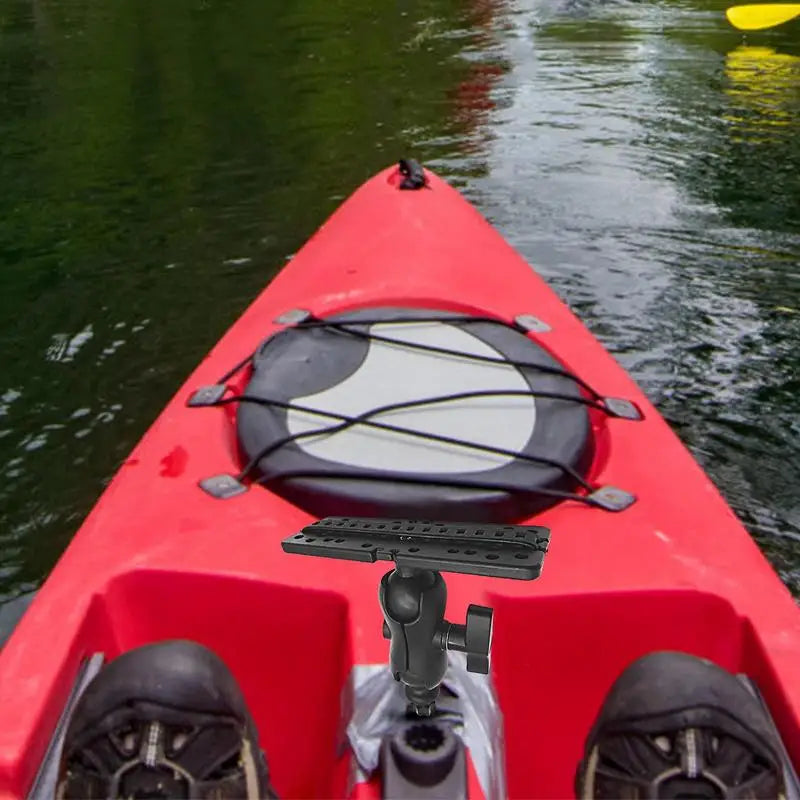 Universal Fish Finder Mounting Plate – 360° Swivel Stand Base for Kayaks & Boats