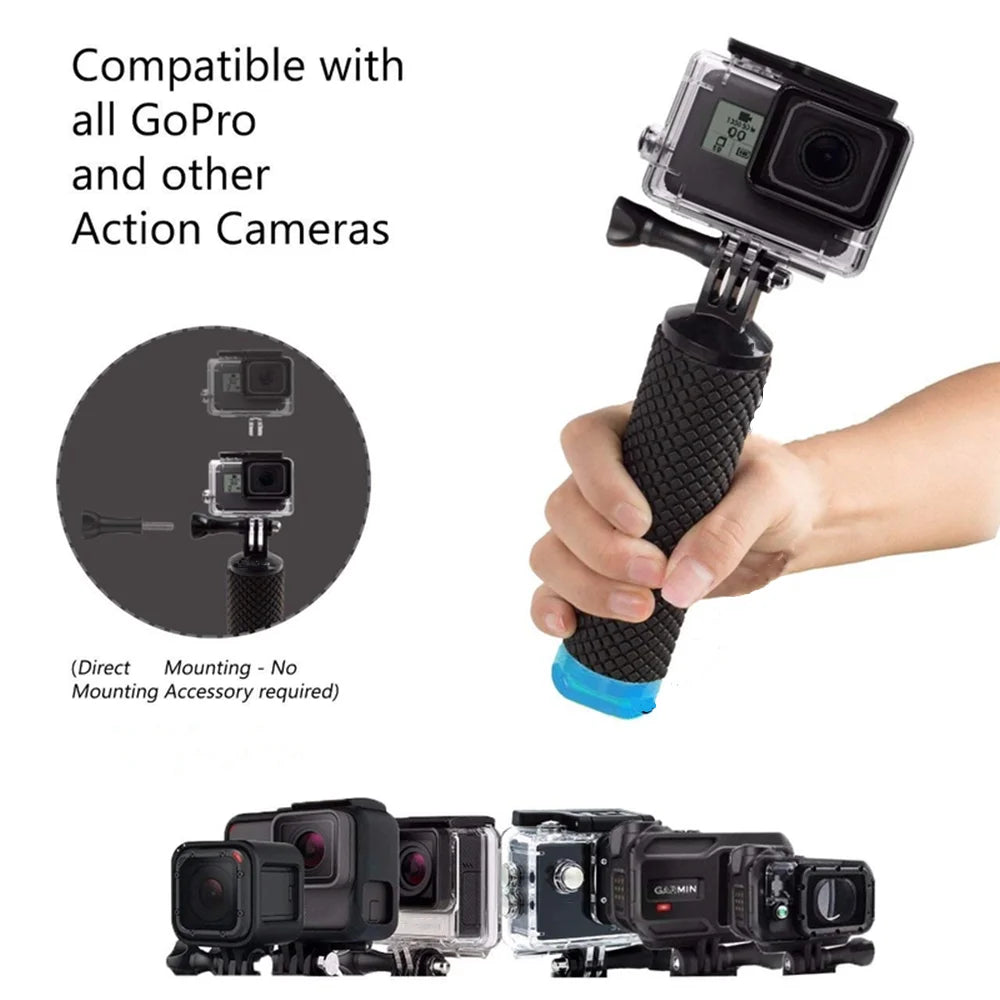 Water Floating Hand Grip Handle Mount: Float Accessories for GoPro Hero 11-5, Xiaomi Yi 4K, Sjcam, DJI Osmo Action Camera