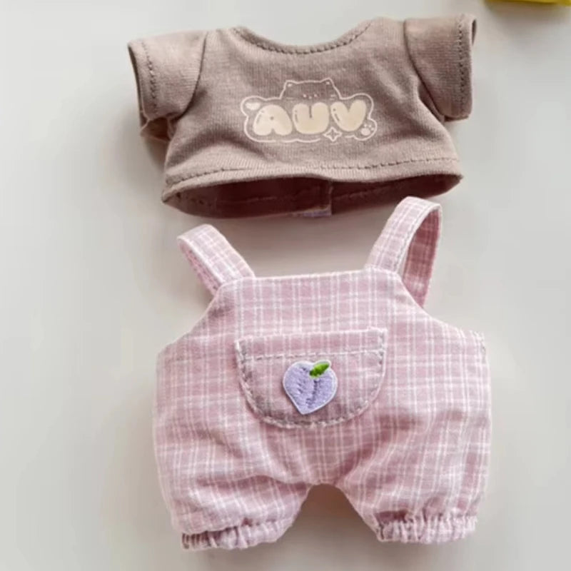 17cm Mini Doll Clothes Set – Kpop EXO Labubu Idol Raincoat, Love Bear Dress & Hat Accessories, Clothing Gift