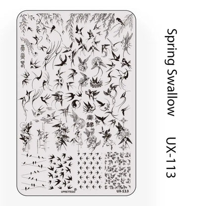 UX Serial 2 Stainless Steel Stamping Plate Template – Vintage Abstract Fabric Texture Pattern for Nail Art, Floral Lace, Xmas & Halloween Designs (UX52)