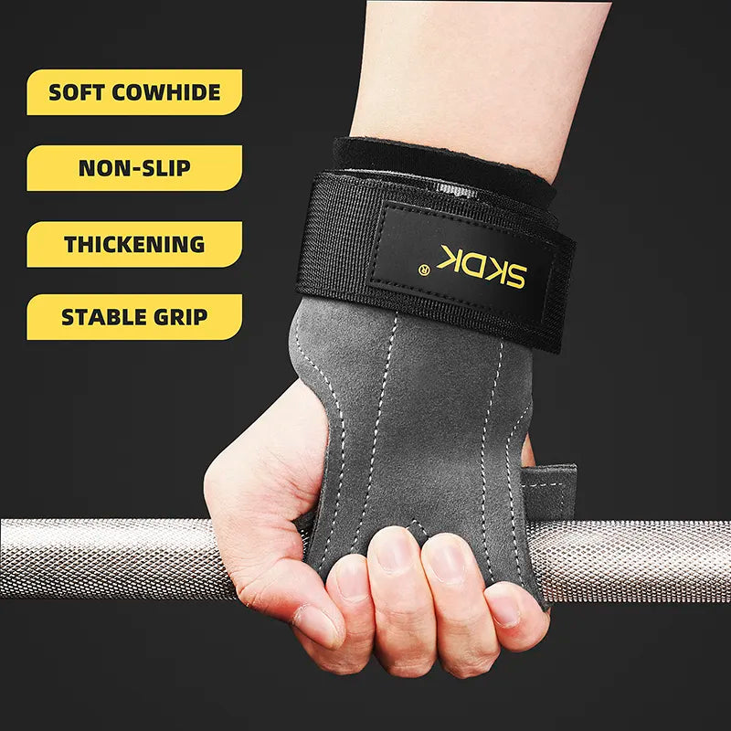 Gym Grips : SKDK Cowhide Palm Guards for Weightlifting, Gymnastics - Fitness Training Equipment