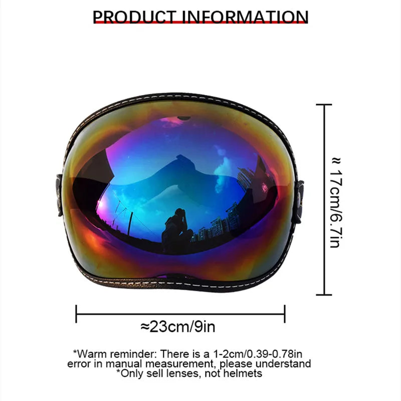 Universal Motorcycle Helmet Sun Visor – Anti-UV Windproof Bubble Lens for Open Face 3/4 Helmets