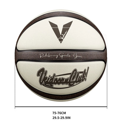 Veidoorn Official Size 7 Basketball — Brown Beige PU, 4-Layer Durable Outdoor Game Ball, Professional Quality