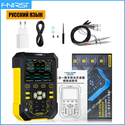 FNIRSI DPOX180H Digital Oscilloscope - 180MHz Dual-Channel Handheld Scope with Signal Generator and Fluorescent Display