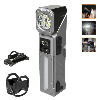 High-Power LED EDC Flashlight – Rechargeable Pocket Torch with RGB, Magnet & Clip for Camping & Fishing