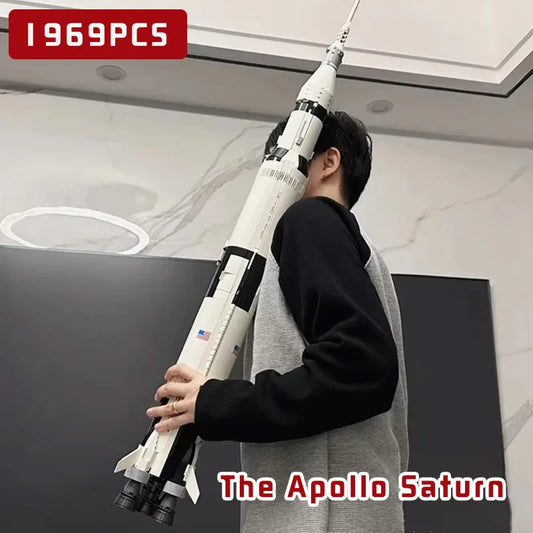 Apollo Saturn V Rocket & Launch Pad Building Set – Classic Model Fit 21309 92176, Educational Blocks Toy for Kids Gift