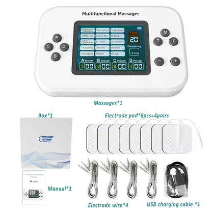 EMS Electric Muscle Stimulator — TENS Pulse Massager for Physiotherapy, Pain Relief, and Muscle Relaxation, Rechargeable Health Device