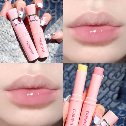 Peach Color-Changing Jelly Lip Balm – Long-Lasting Hydrating Moisturizer Korean Lip Care Lipstick