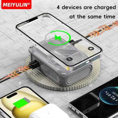 20000mAh Magnetic Wireless Power Bank – 10000mAh Portable Fast Charging Stand with USB Cable for iPhone, Samsung, Xiaomi