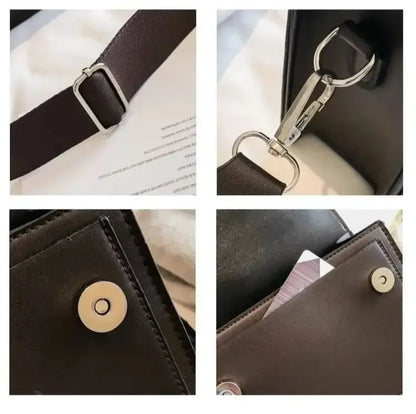 Classic PU Leather Crossbody Bag for Women – Fashion Shoulder Messenger, Travel Handle Flap Handbag