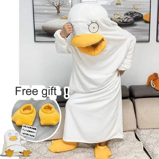Gintama Elizabeth Cartoon Pajamas – Funny Cosplay Sleep Blanket Nightgown with Shoes for Men & Women, Plus Size Anime Costume